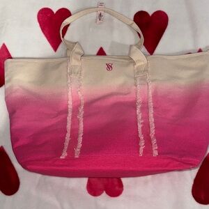 Victoria's Secret Ombre Pink and Cream Tote